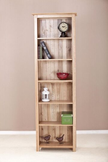 Devon Oak Narrow 6 Shelf Bookcase | Assembled
