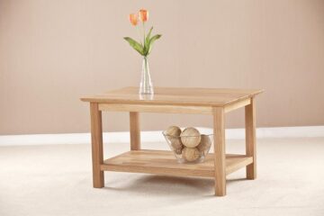 Devon Oak Rectangle Coffee Table With Shelf