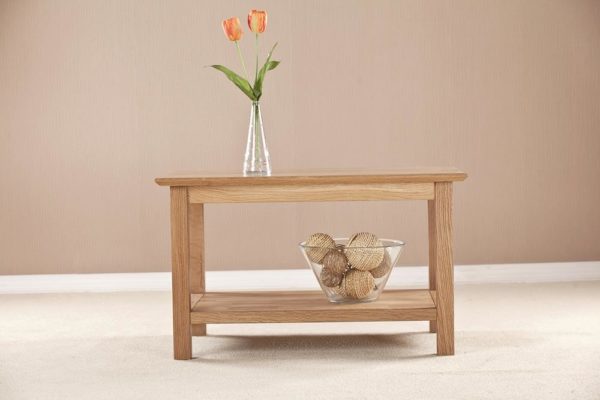 Devon Oak Rectangle Coffee Table With Shelf