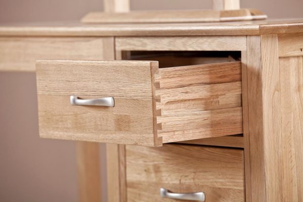 Devon Oak Single Pedestal Desk With 3 Drawers