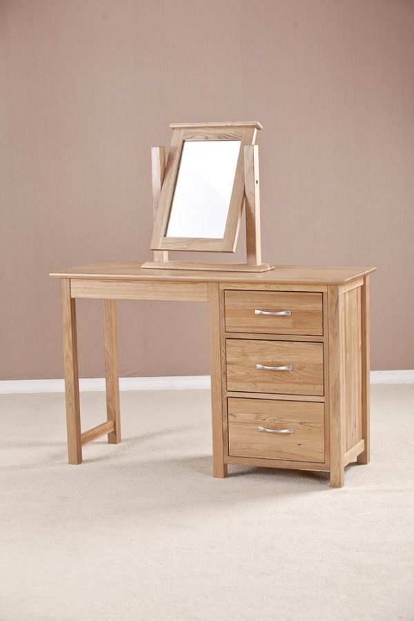 Devon Oak Single Pedestal Desk With 3 Drawers