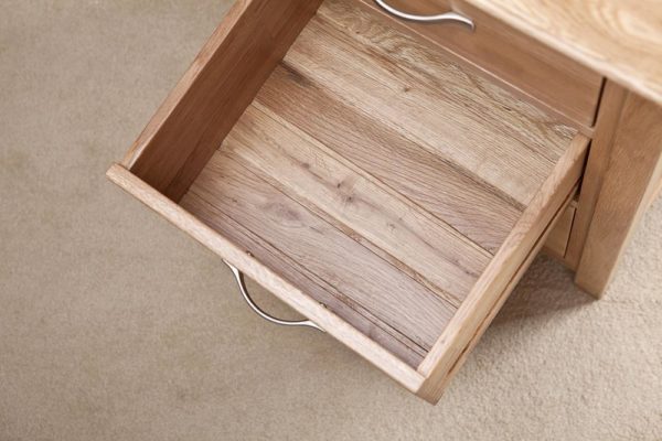 Devon Oak Single Pedestal Desk With 3 Drawers