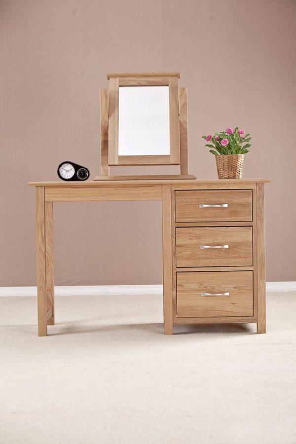 Devon Oak Single Pedestal Desk With 3 Drawers
