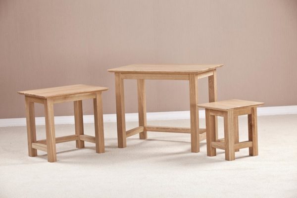 Devon Oak Small Nest of Three Tables