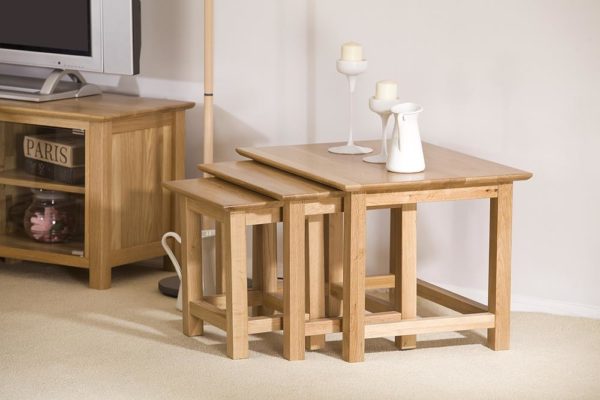 Devon Oak Small Nest of Three Tables