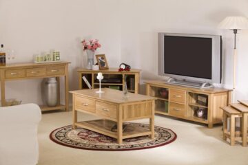 Devon Oak 1 Door TV Unit 90cm | Assembled