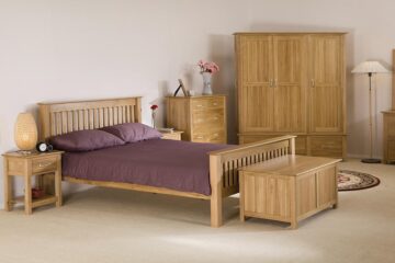 Devon Oak 3 Drawer Tall Bedside Cabinet | Assembled