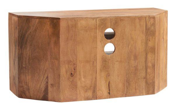 Malda Light Mango Corner TV Unit | Fully Assembled