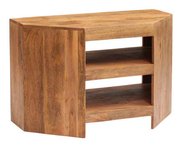 Malda Light Mango Open Corner TV Stand | Fully Assembled
