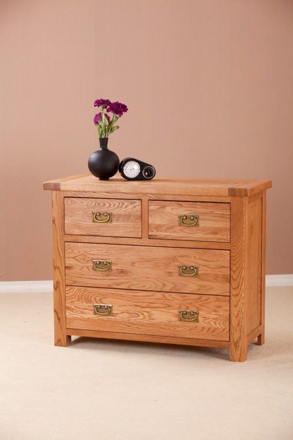 Nottingham Rustic Oak 2 + 2 Chest of Drawers | Fully Assembled