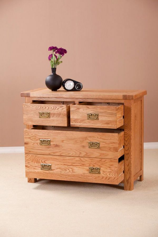 Nottingham Rustic Oak 2 + 2 Chest of Drawers | Fully Assembled