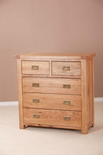 Nottingham Rustic Oak 3 + 2 Chest of Drawers | Fully Assembled