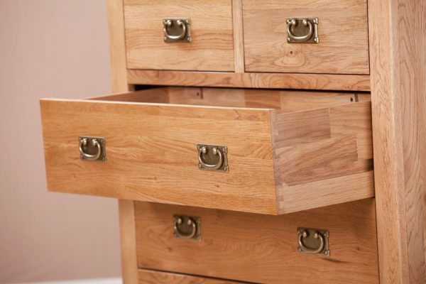 Nottingham Rustic Oak 3 + 2 Chest of Drawers | Fully Assembled