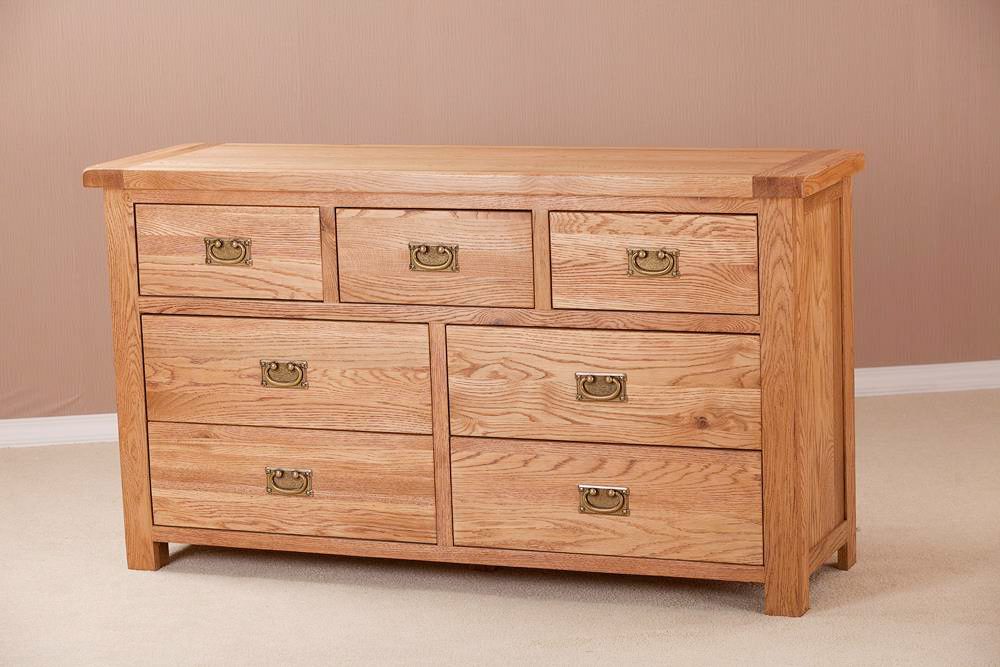Nottingham Rustic Oak 3 + 4 Chest of Drawers Fully Assembled Oak World