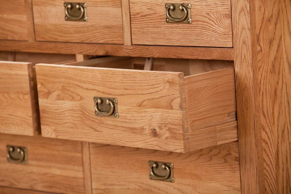 Nottingham Rustic Oak 3 + 4 Chest of Drawers Fully Assembled Oak World