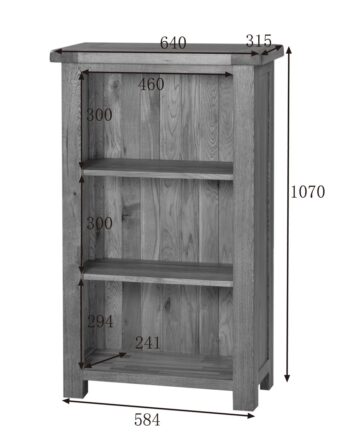 Nottingham Rustic Oak 3ft Narrow Bookcase | Assembled