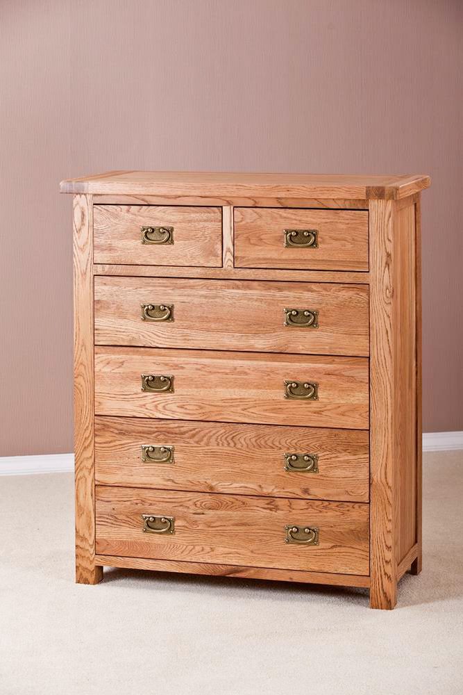 Nottingham Rustic Oak 4 2 Chest Of Drawers Fully Assembled