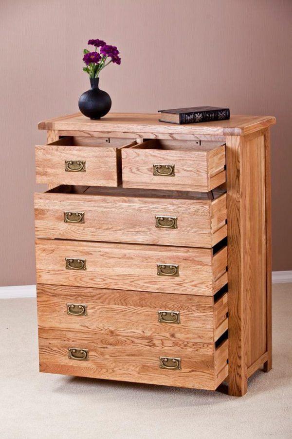 Nottingham Rustic Oak 4 + 2 Chest of Drawers | Fully Assembled