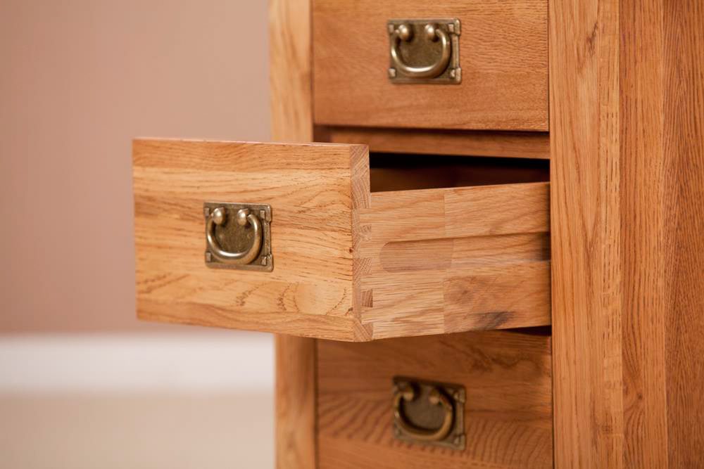 Nottingham Rustic Oak 3 Drawer Bedside Cabinet | Assembled