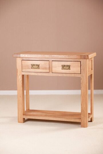 Nottingham Rustic Oak Console Table 2 Drawer