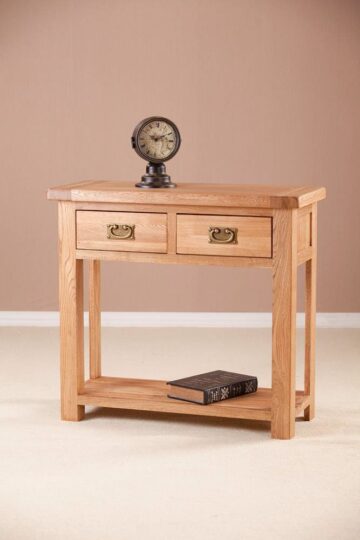 Nottingham Rustic Oak Console Table 2 Drawer