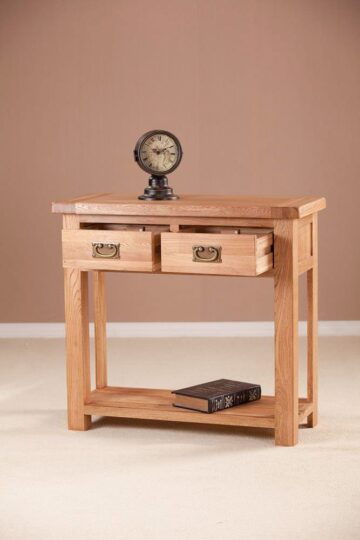 Nottingham Rustic Oak Console Table 2 Drawer