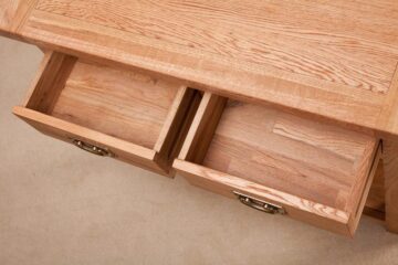 Nottingham Rustic Oak Console Table 2 Drawer