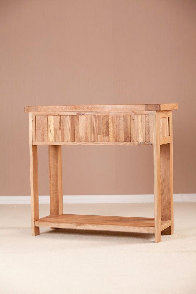 Nottingham Rustic Oak Console Table 2 Drawer