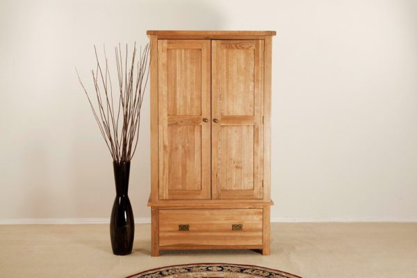 Nottingham Rustic Oak Double Wardrobe 1 Drawer