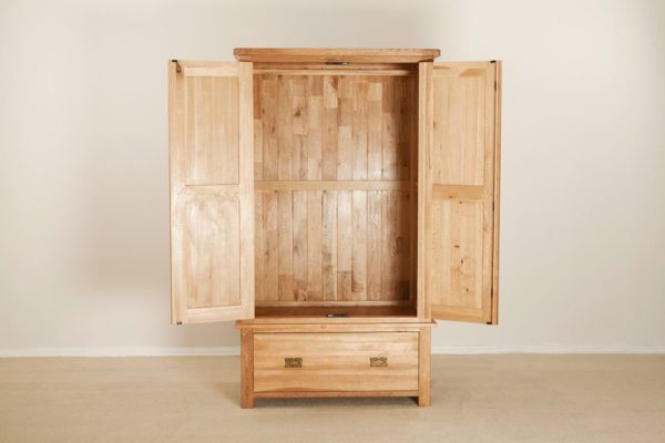 Nottingham Rustic Oak Double Wardrobe 1 Drawer