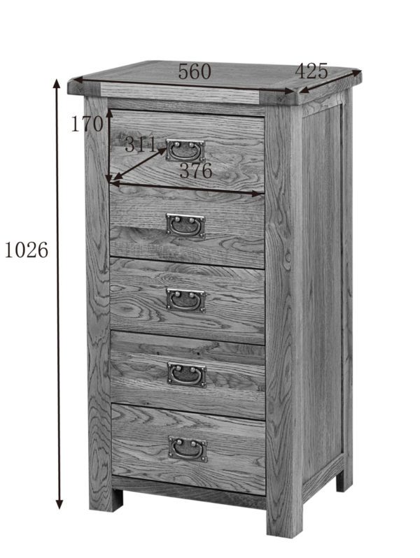 Nottingham Rustic Oak Wellington Chest | Fully Assembled