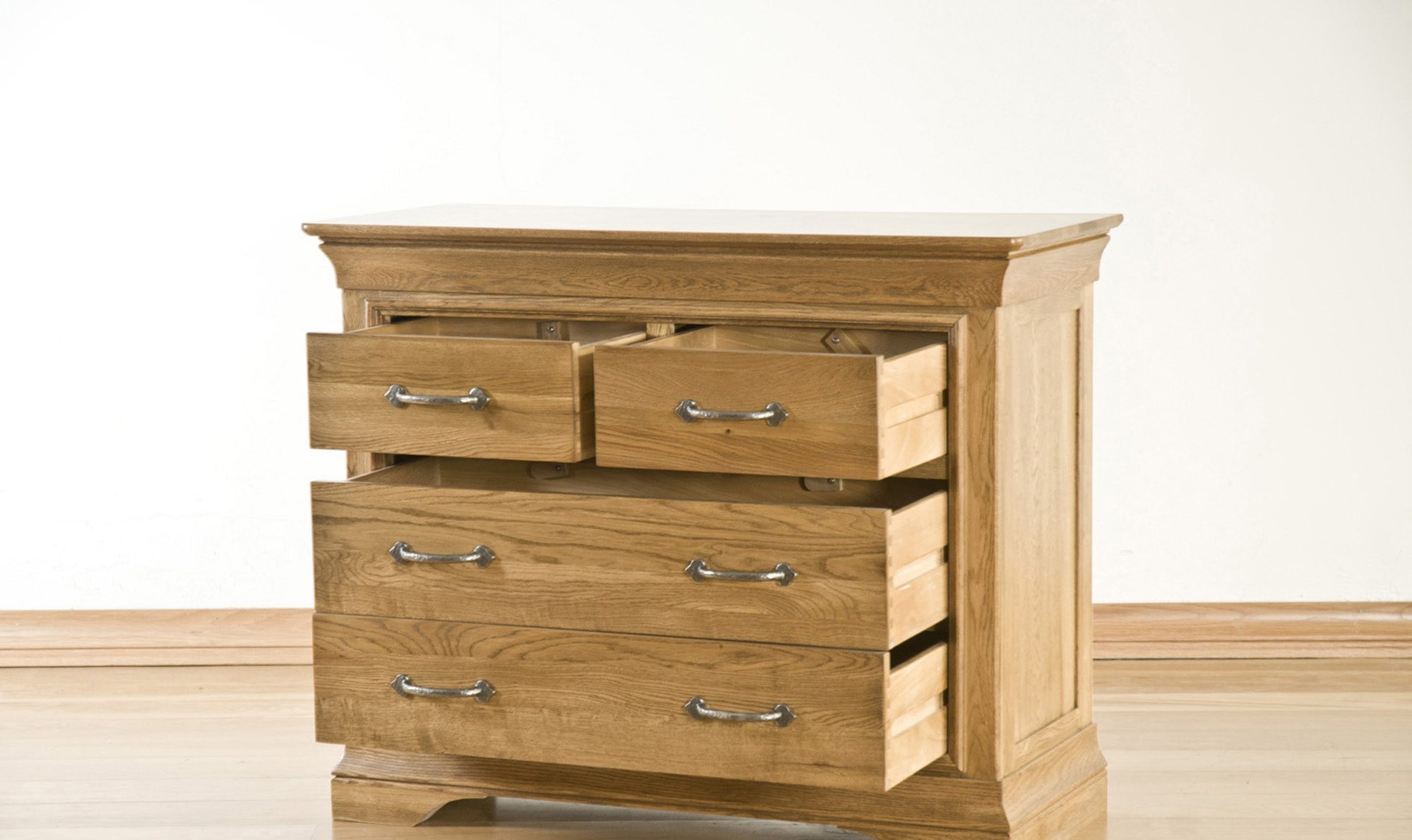 Parisian Oak 2 over 2 Chest of Drawers | Assembled | Clearance