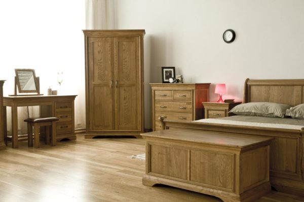 Parisian Oak Double Wardrobe 2 Door 1 Drawer