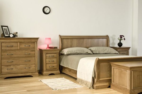 Parisian Oak King Size Sleigh Bed