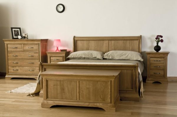 Parisian Oak King Size Sleigh Bed