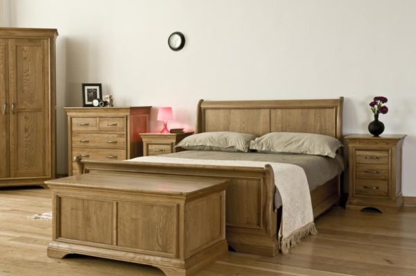 Parisian Oak Super King Size Sleigh Bed