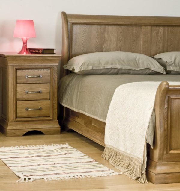 Parisian Oak Super King Size Sleigh Bed