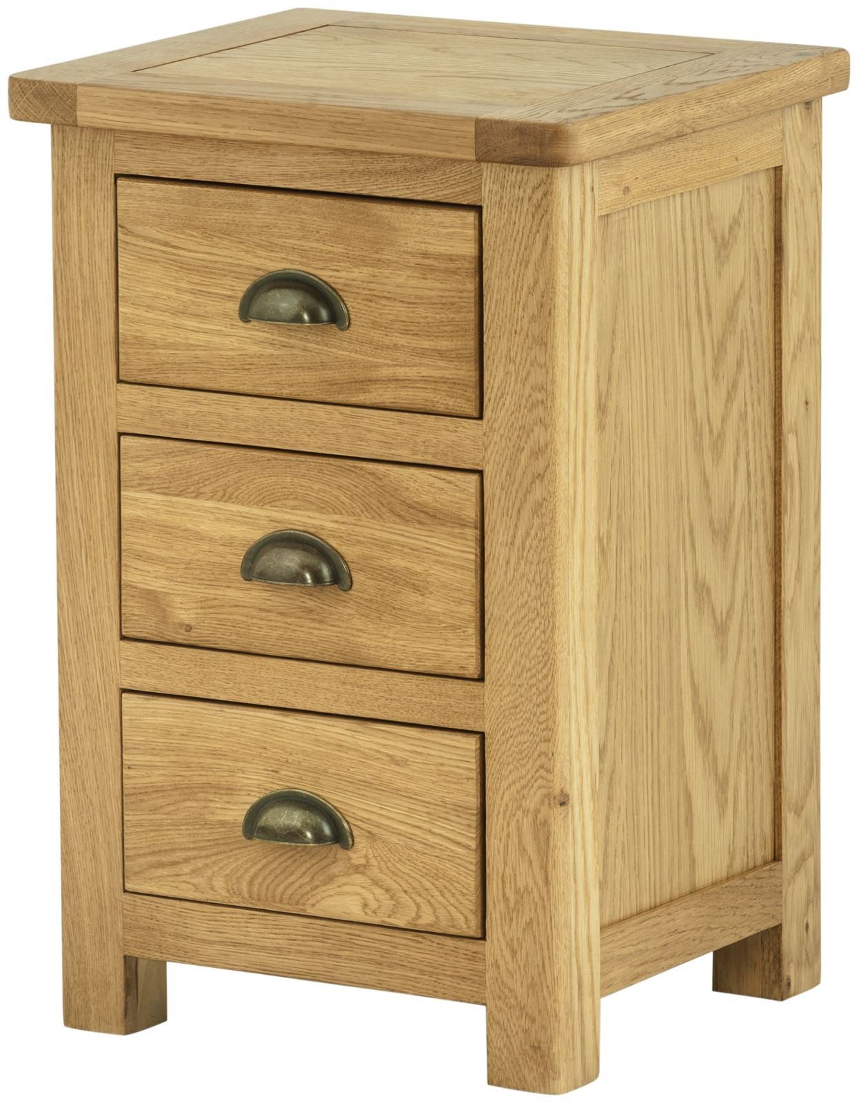 Portland Oak Bedside Cabinet Wax Finish Fully Assembled Oak