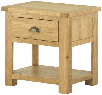 Tynedale Oak Lamp Table with Drawer | Wax Finish