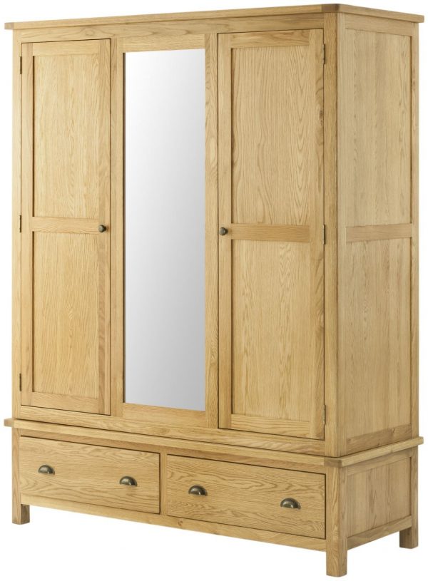 Tynedale Oak Triple Wardrobe | Wax Finish