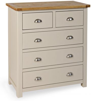 Tynedale Stone Grey Painted 2 Over 3 Chest of Drawers | Fully Assembled