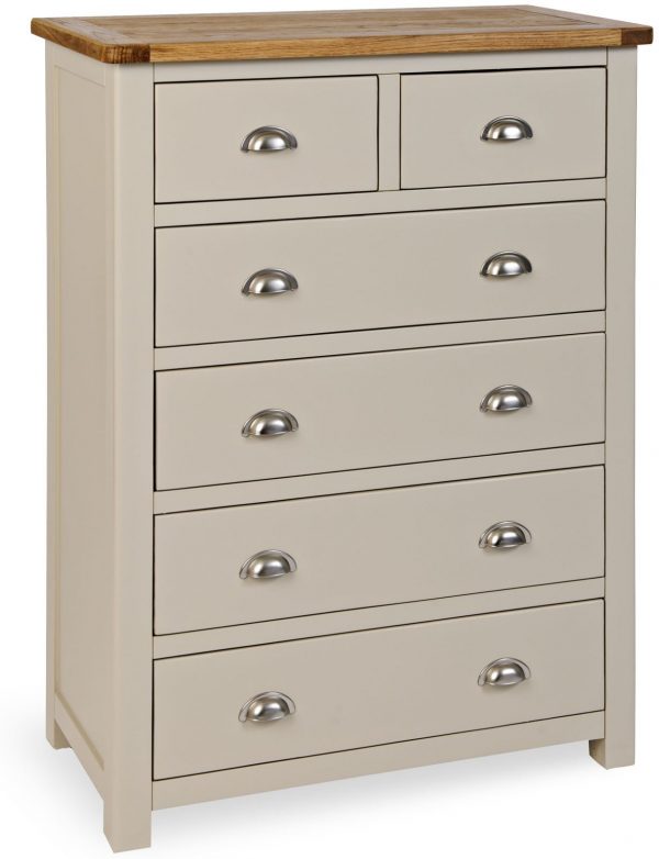 Tynedale Stone Grey Painted 2 Over 4 Chest of Drawers | Fully Assembled