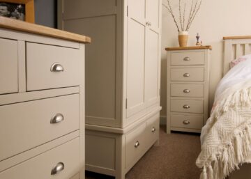 Tynedale Stone Grey Painted Table Vanity Mirror | Assembled