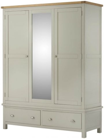 Tynedale Stone Grey Painted Triple Wardrobe