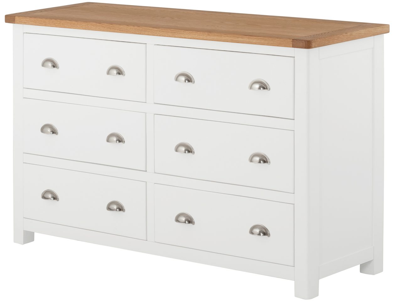 Portland White 6 Drawer Chest Fully Assembled Oak World