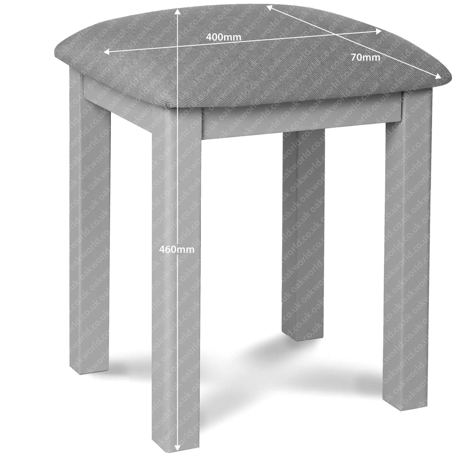 Tynedale White Stool For Dressing Table Oak World