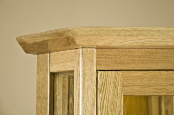 Wellington Oak Corner Glass Display Cabinet