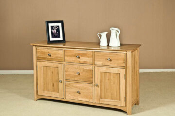 Wellington Oak 2 Door 5 Drawer Large Sideboard | Assembled