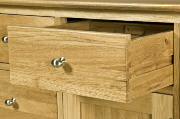 Wellington Oak 2 Door 5 Drawer Large Sideboard | Assembled