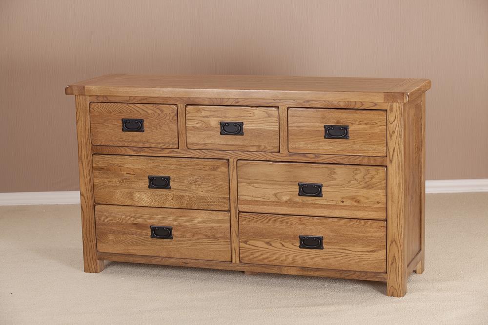 Devonshire Rustic Oak 3 Over 4 Chest Of Drawers Fully Assembled